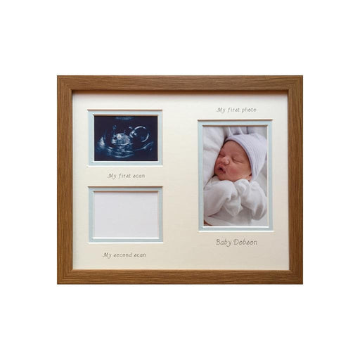 Baby Double scan and 1st photo frame, dark brown - Portrait - Azana Photo Frames