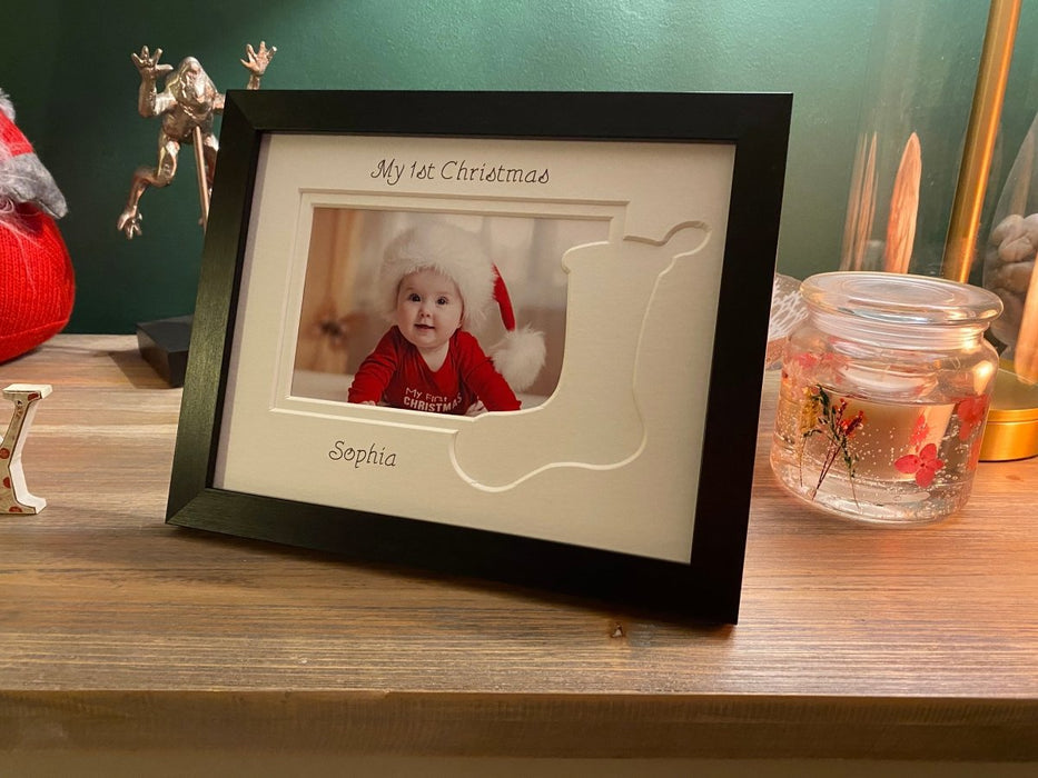 Christmas Stocking baby's first Picture frame