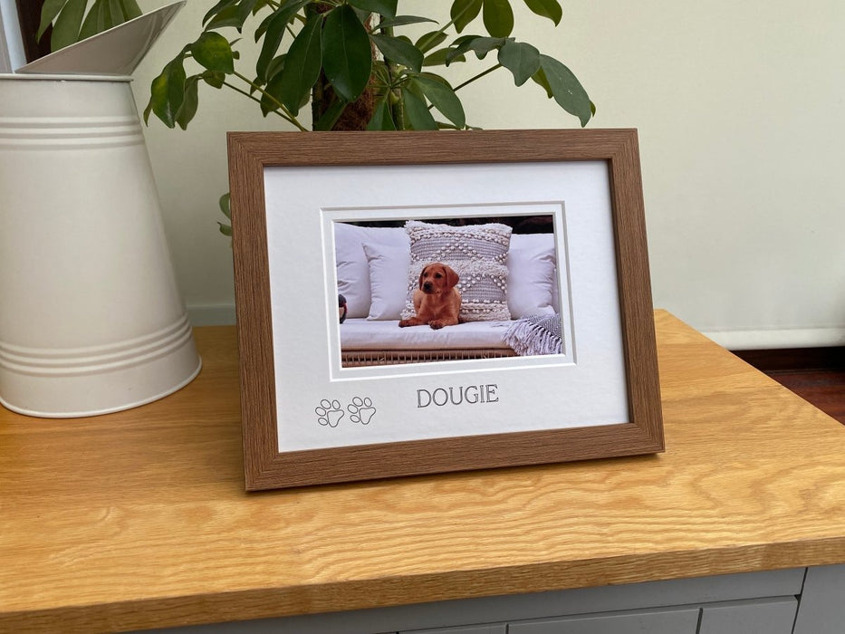 Personalised Puppy Dog Picture Frame Landscape Photo 6 x 4
