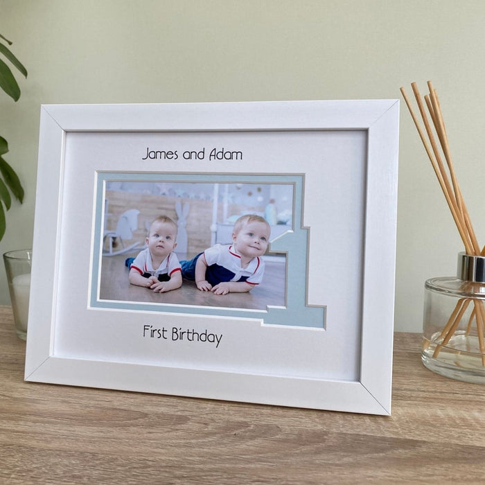 Freestanding Birthday Frame for Twin Boys