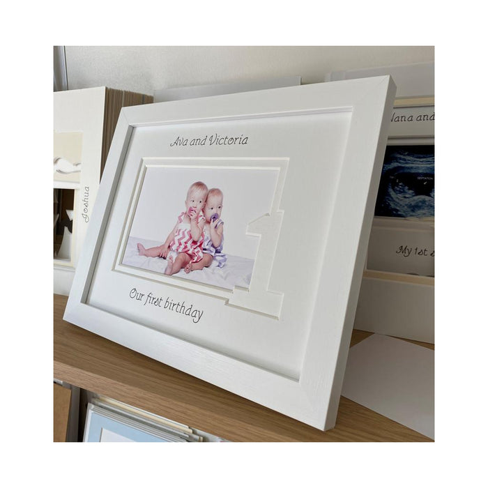Personalised Sisters Twin first birthday frame