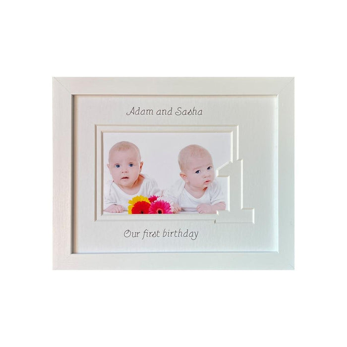 Twins Triplets Girl and Boy 1st Birthday Picture Frame