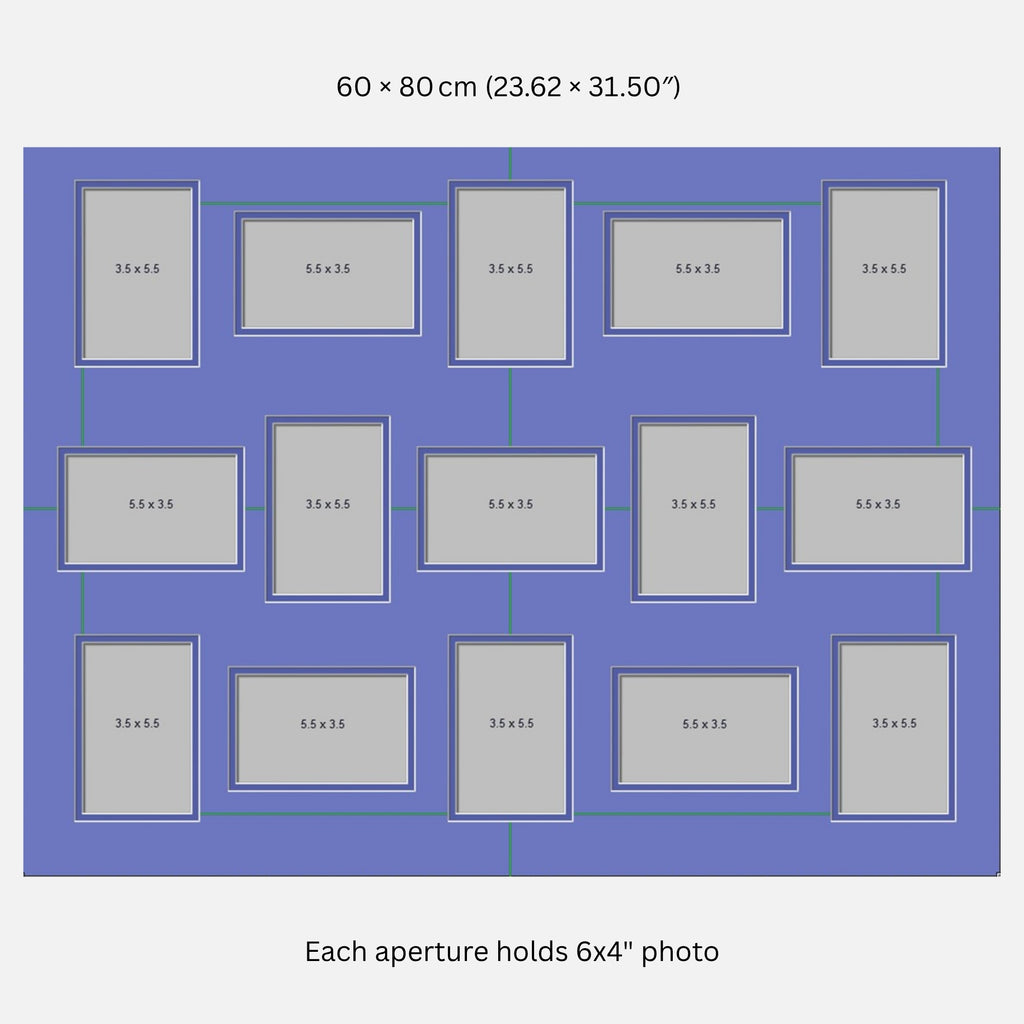 15‑Aperture Mount, White 60x80 cm