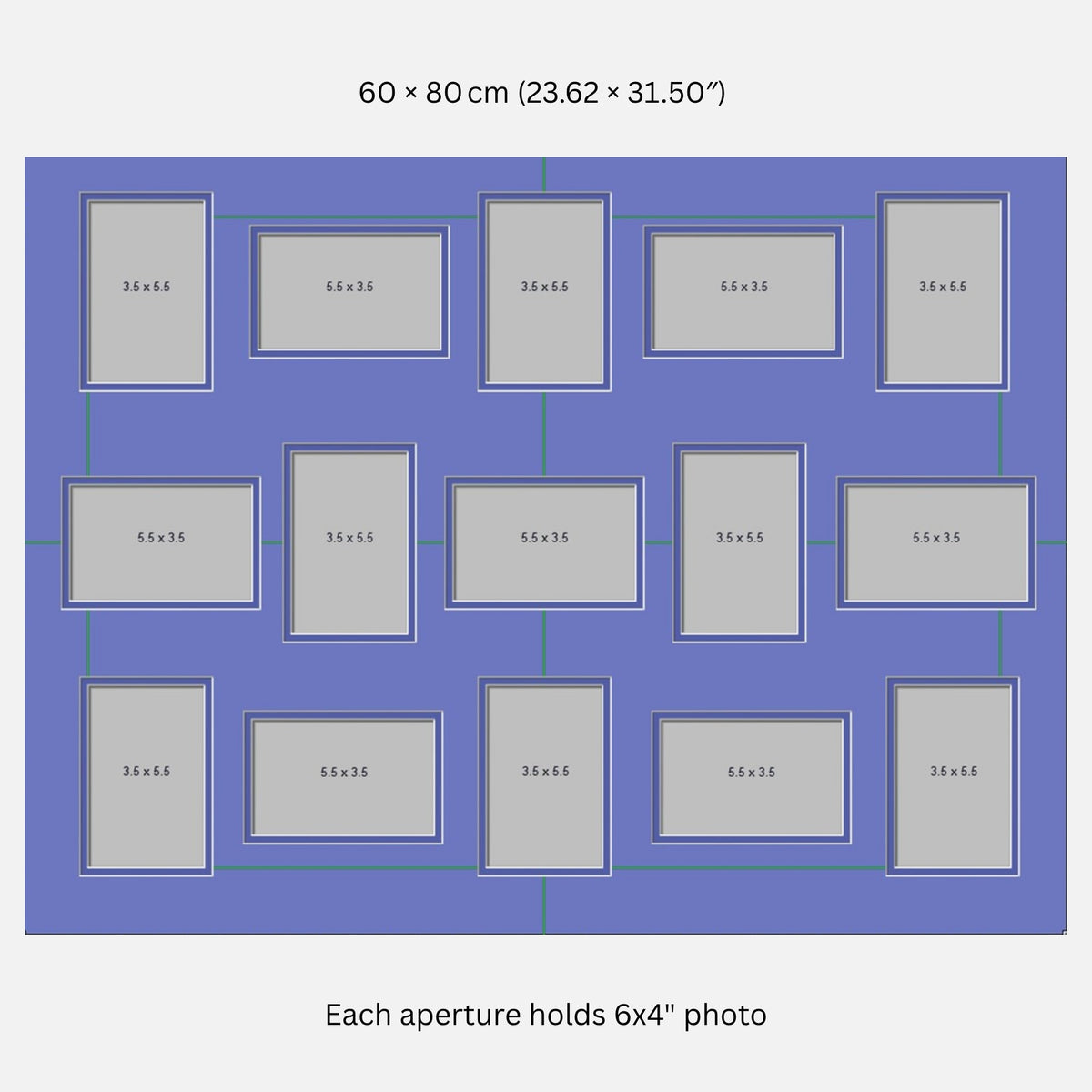 15‑Aperture Mount, White 60x80 cm