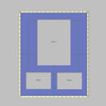 Picture layout of 3 apertures in custom sizes (demo in blue) - Azana