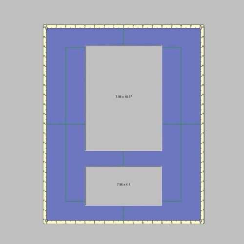 Picture layout demo of 2 apertures in custom sizes - Azana