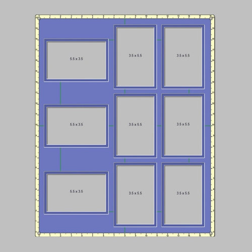 Picture layout demo of 9 apertures in vaious sizes - Azana