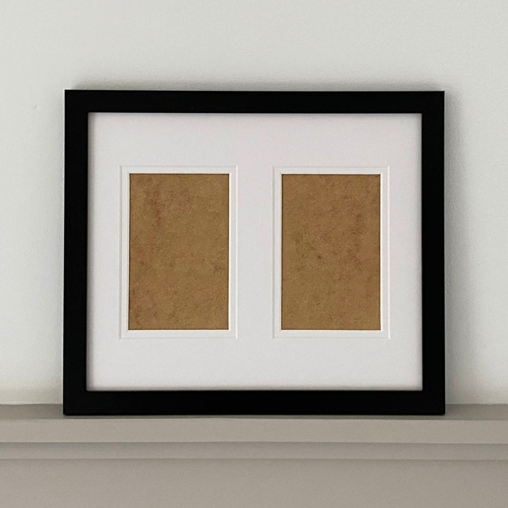 Framed with two apertures on a white background
