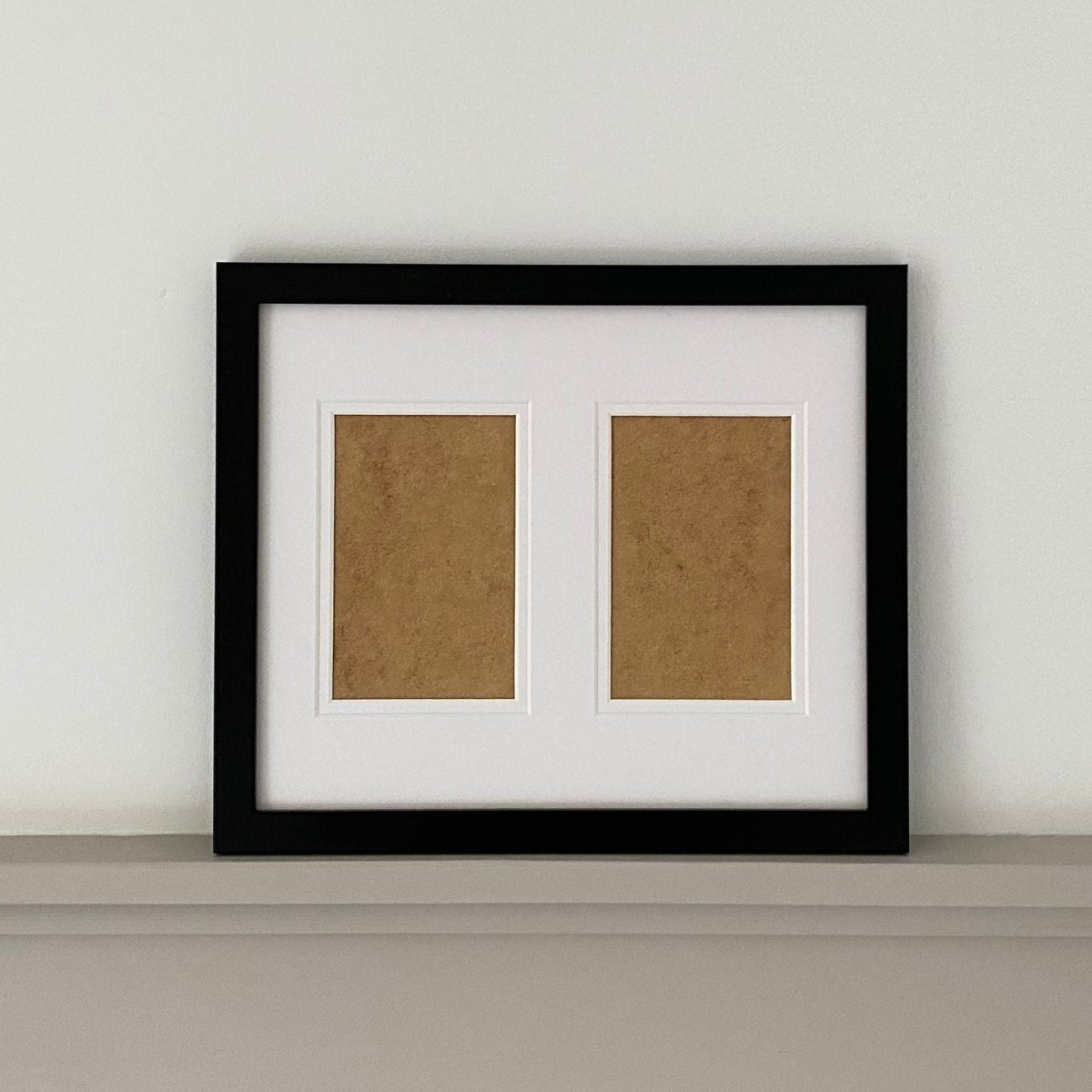 Black 12x10 Double Frame with Mount, Two Portrait 6x4 Photos