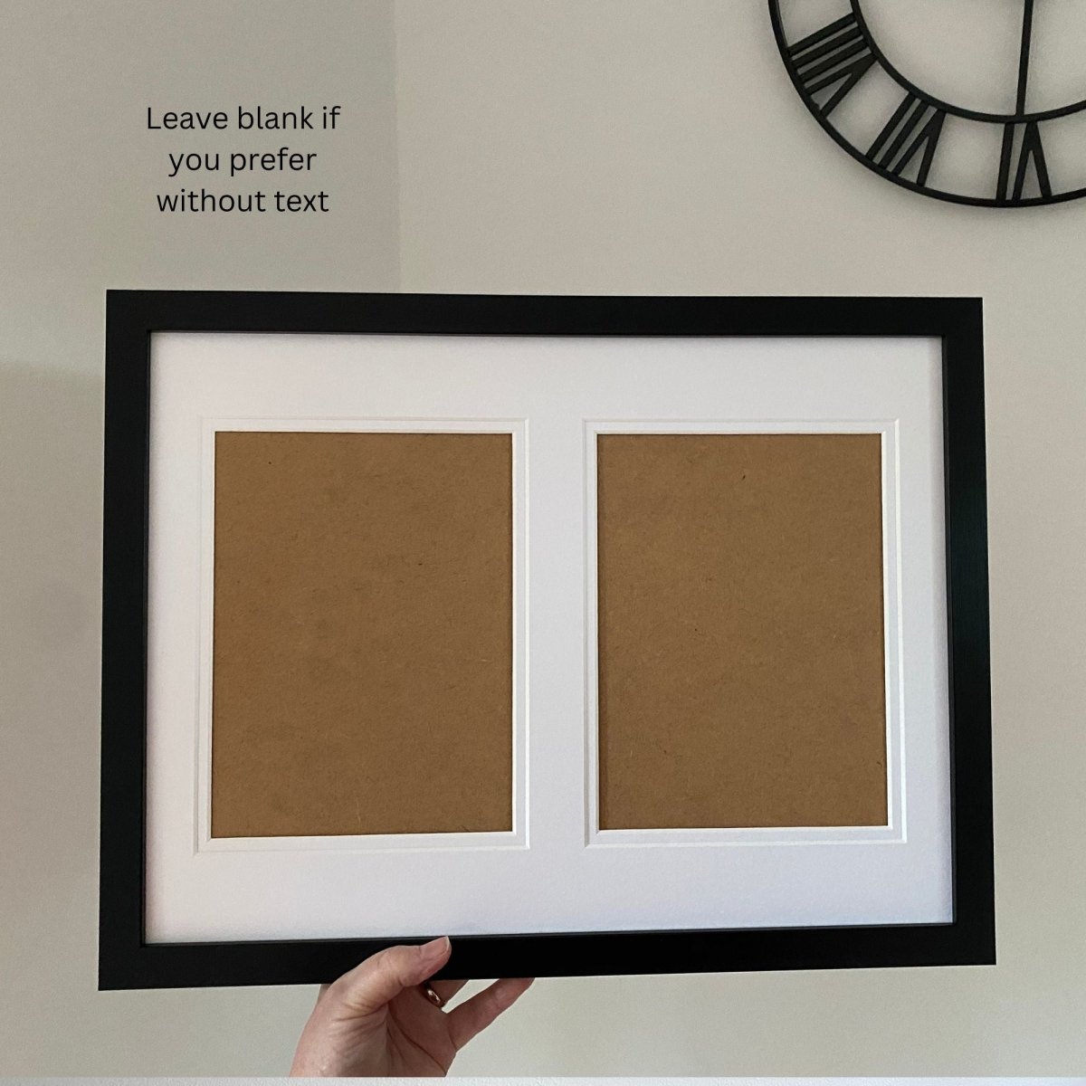 Black 12x10 Double Frame with Mount, Two Portrait 7x5 Photos