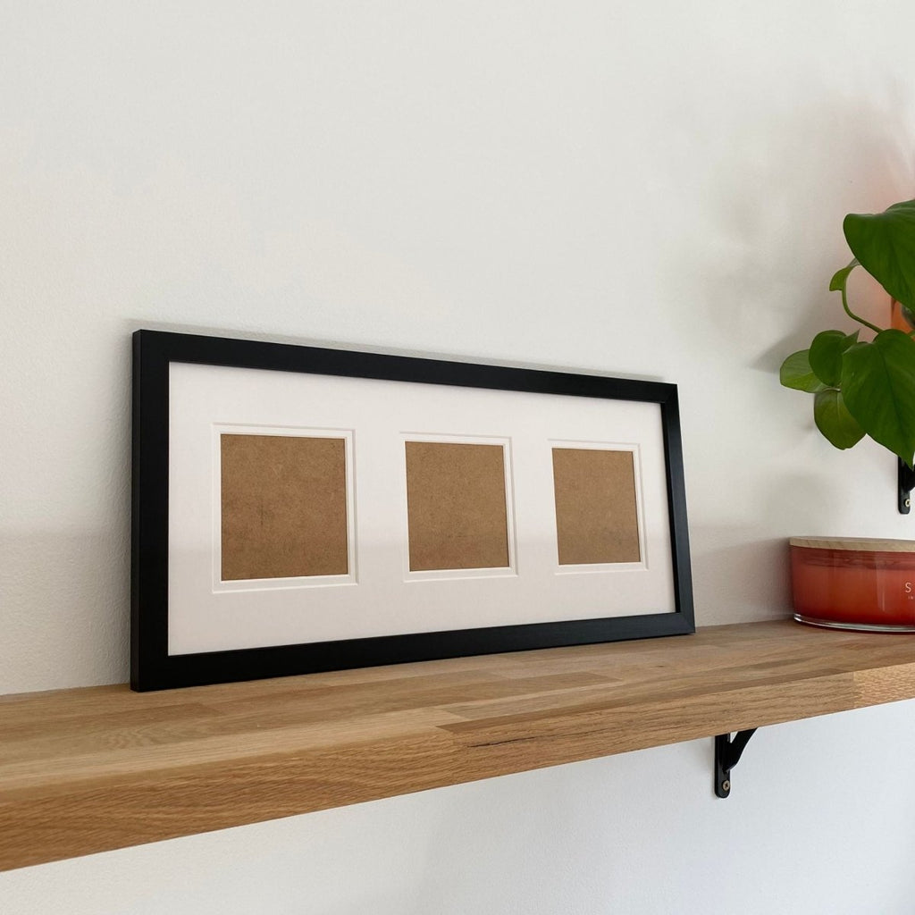 Black 3 Aperture Frame dispalying for 4.5 x 4.5 photo for all types of memories, lifeshot within home decor