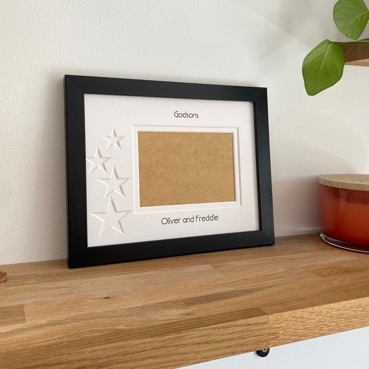 Black 1-aperture frame, star picture frame for family photo, lifeshot with home decor