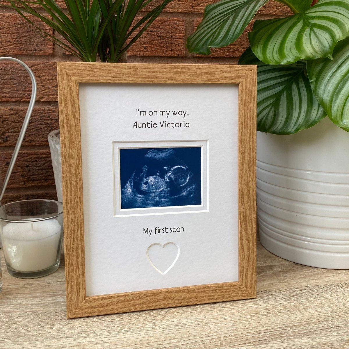 Custom Message 1st scan Photo Frame, Beige
