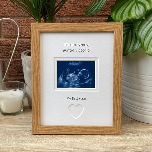 Custom Message 1st scan Photo Frame, Beige