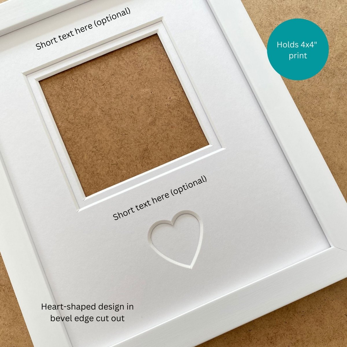 Custom Size Heart-shaped Picture Frame, White