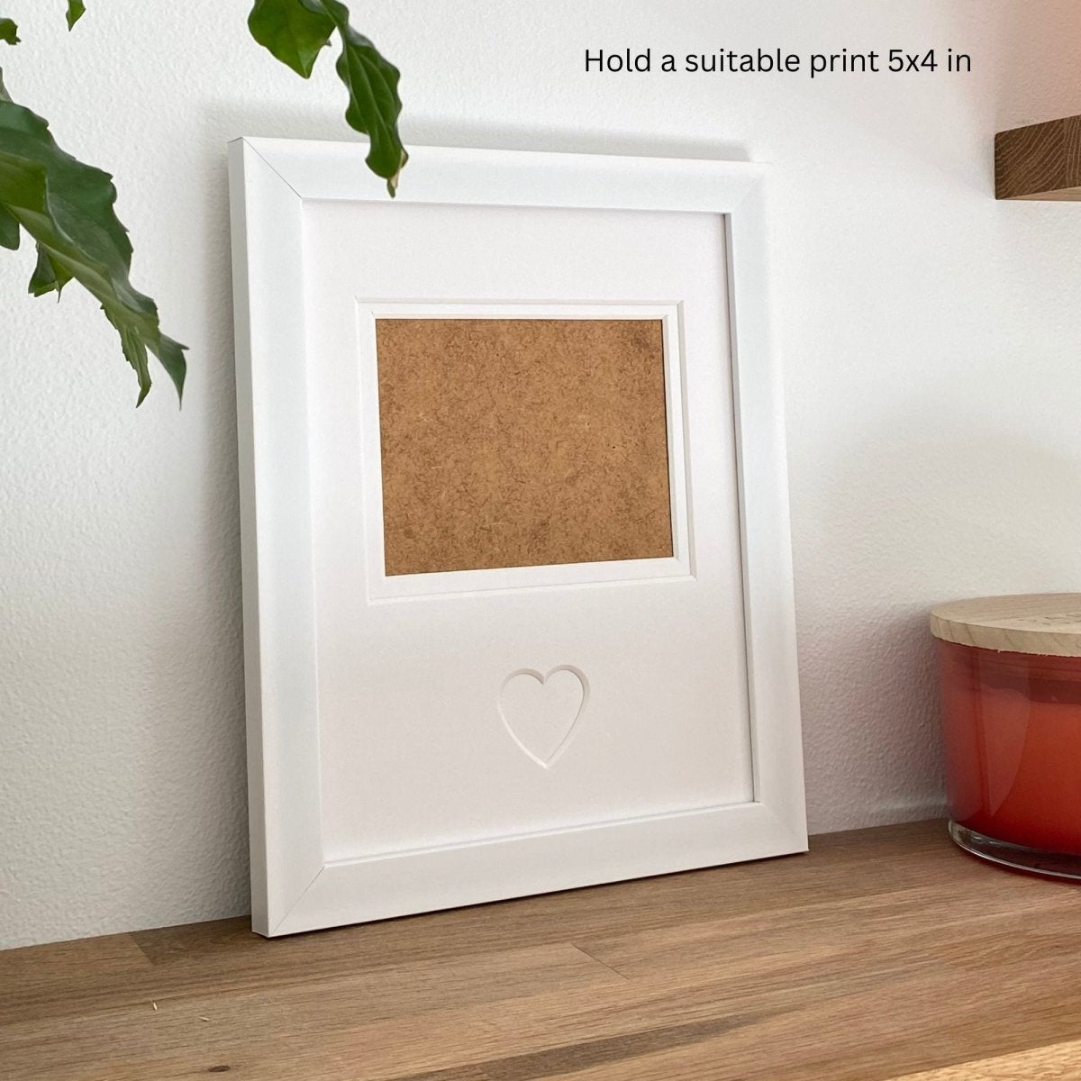 Custom Size Heart-shaped Picture Frame, White