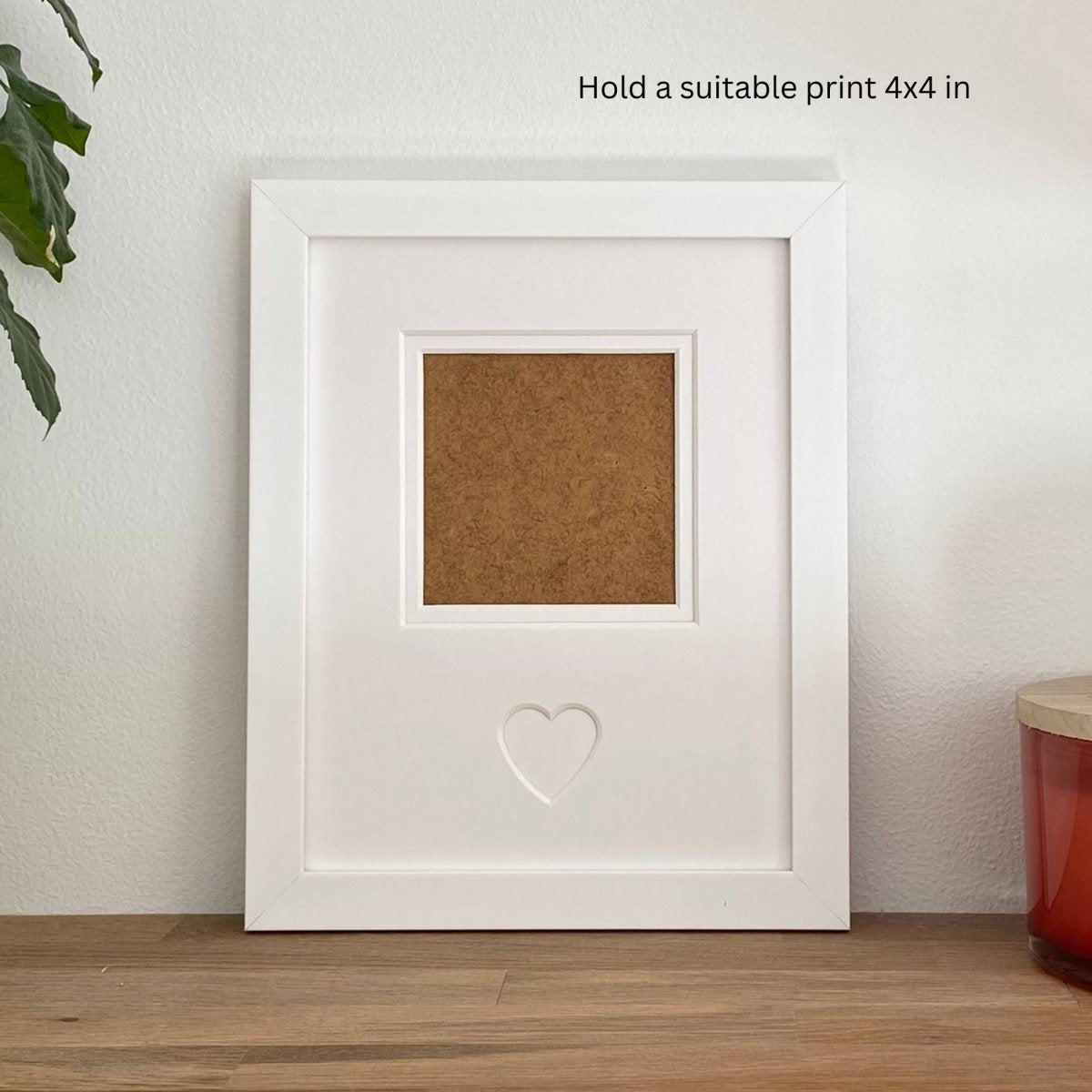 Custom Size Heart-shaped Picture Frame, White