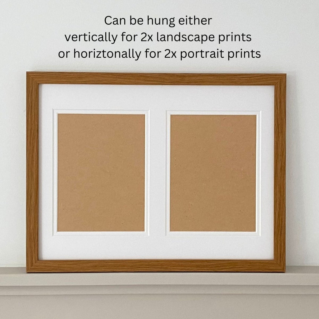 Landscape, large dark brown framed and white mount on grey shelf - Azana Photo Frames