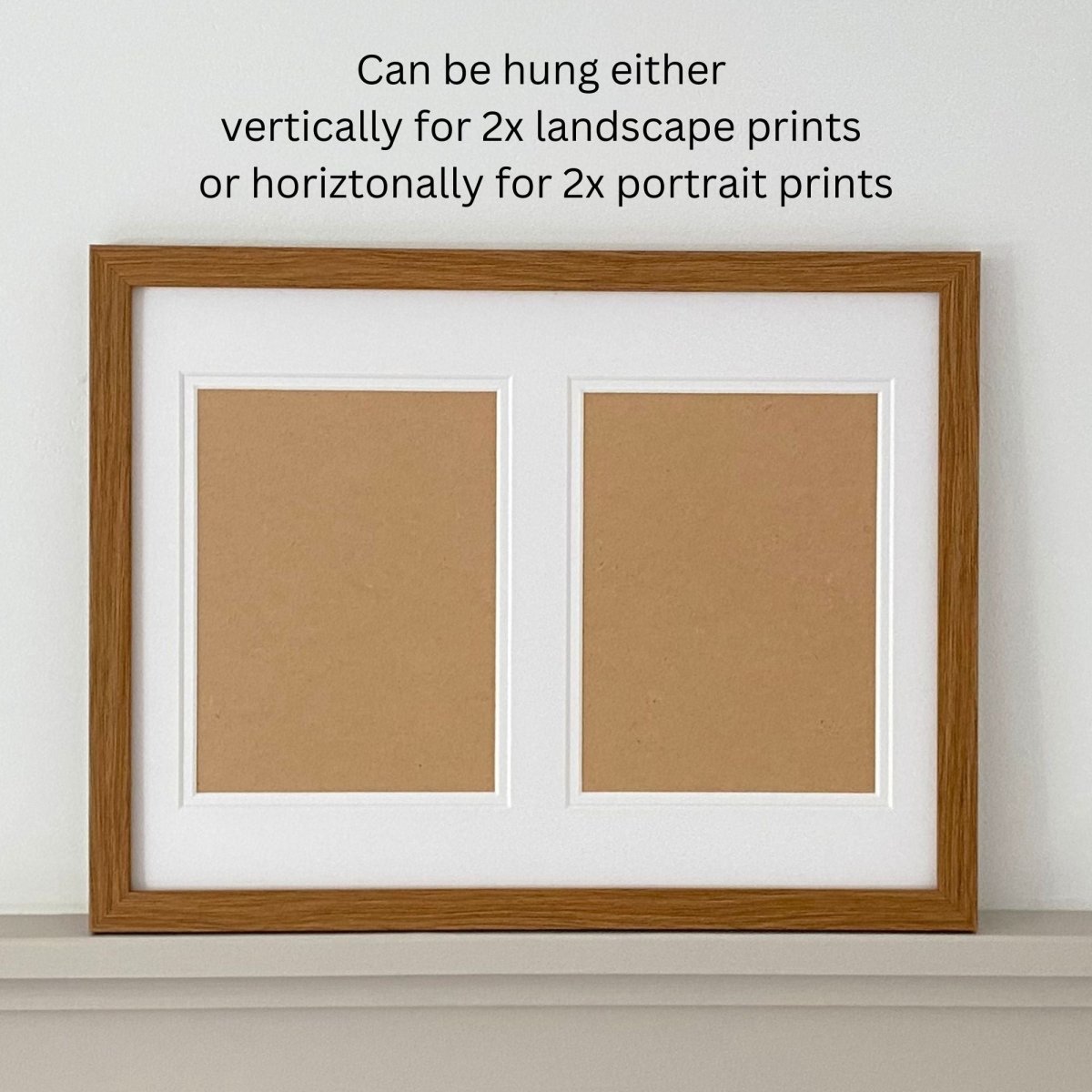 Landscape, large dark brown framed and white mount on grey shelf - Azana Photo Frames