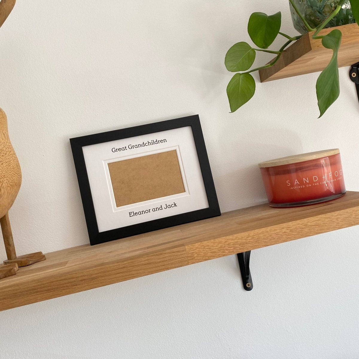 Great Grandchildren Black Frame, showcasing an opening and personalised names, lifeshot within home decor