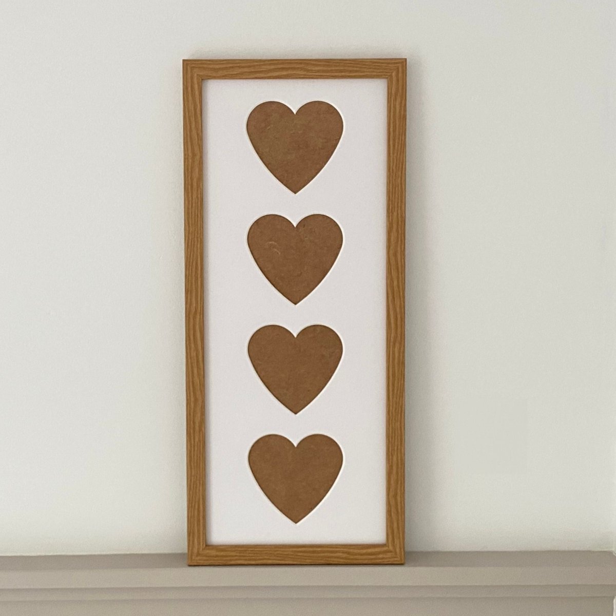 Light Brown, 4 Hearts Picture Frame - Azana Photo Frames