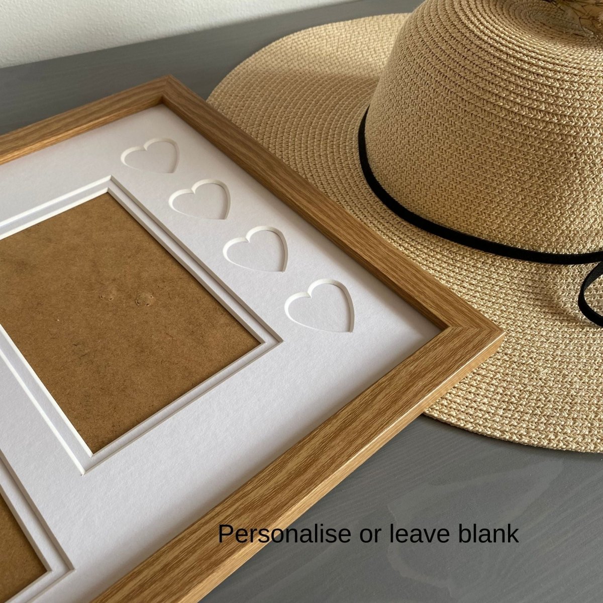 Heart Multipicture Photo Frame, Light Brown