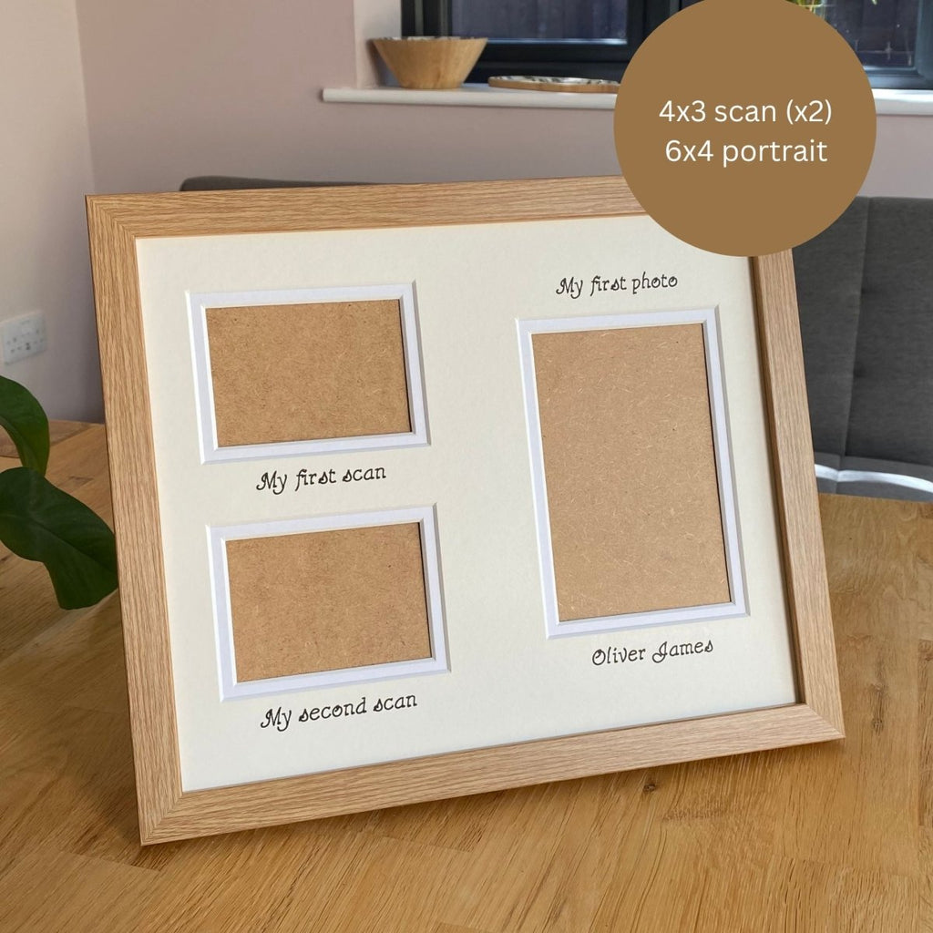 Neutral Double Baby Frame, Light Brown