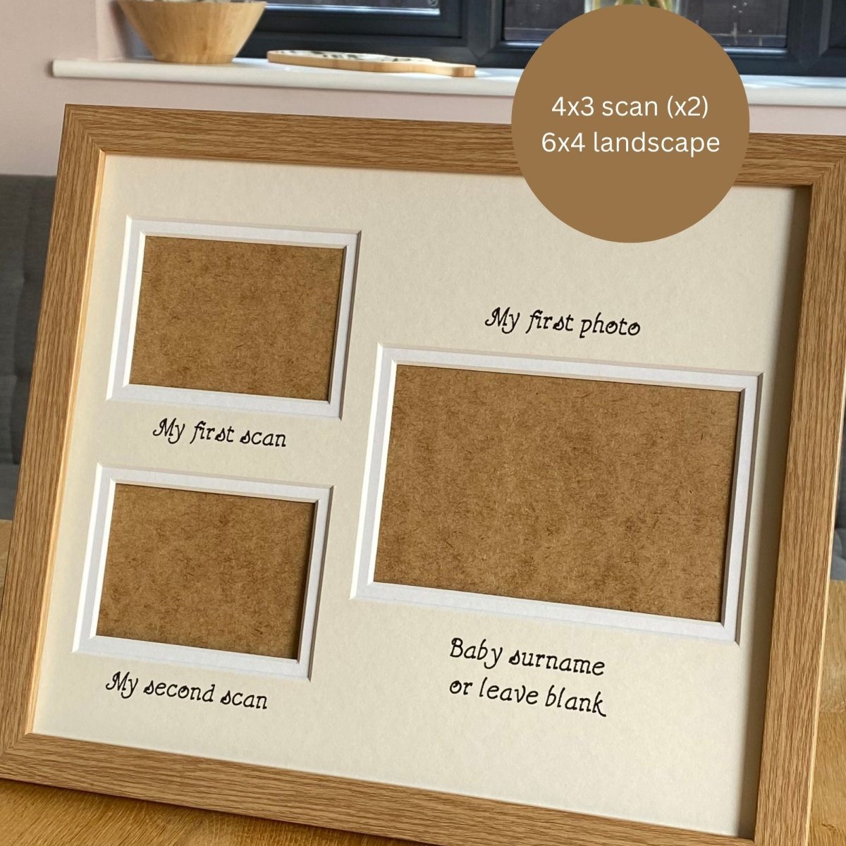 Neutral Double Baby Frame, Light Brown