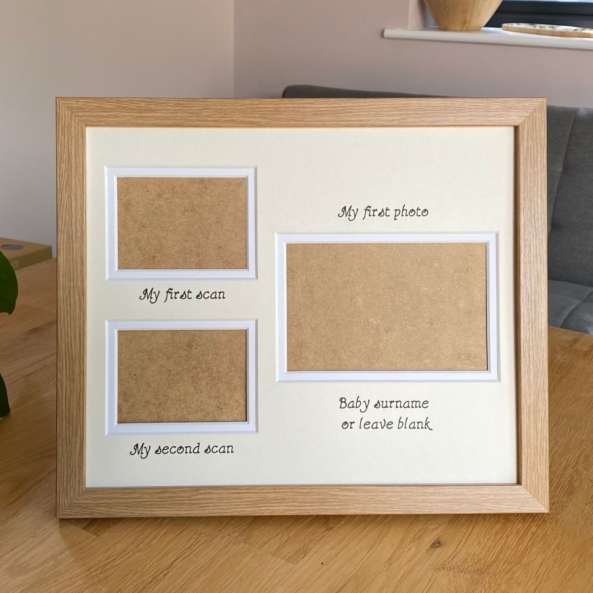 Neutral Double Baby Frame, Light Brown