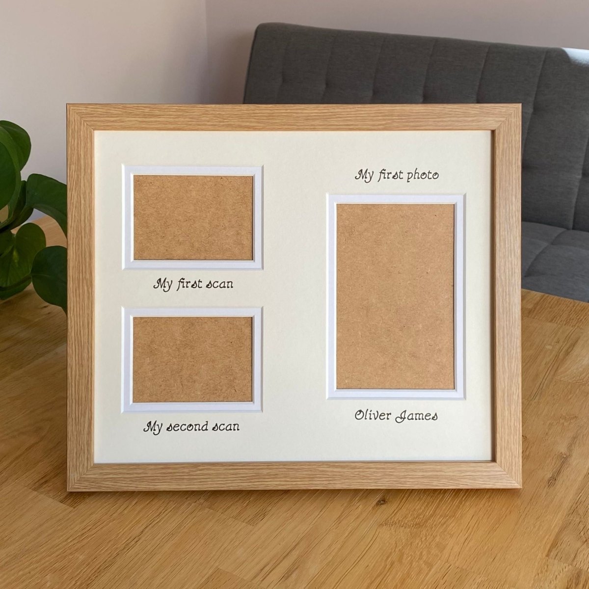 Neutral Double Baby Frame, Light Brown