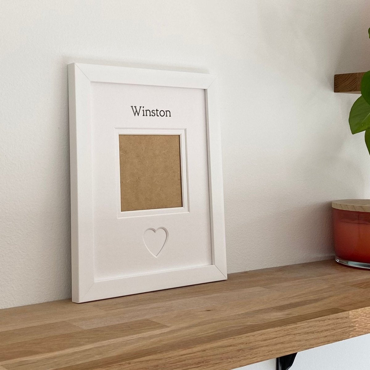 Personalised Pet Heart Photo Frame, White