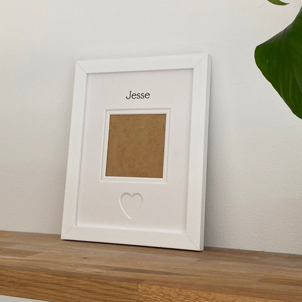 Personalised Pet Heart Photo Frame, White