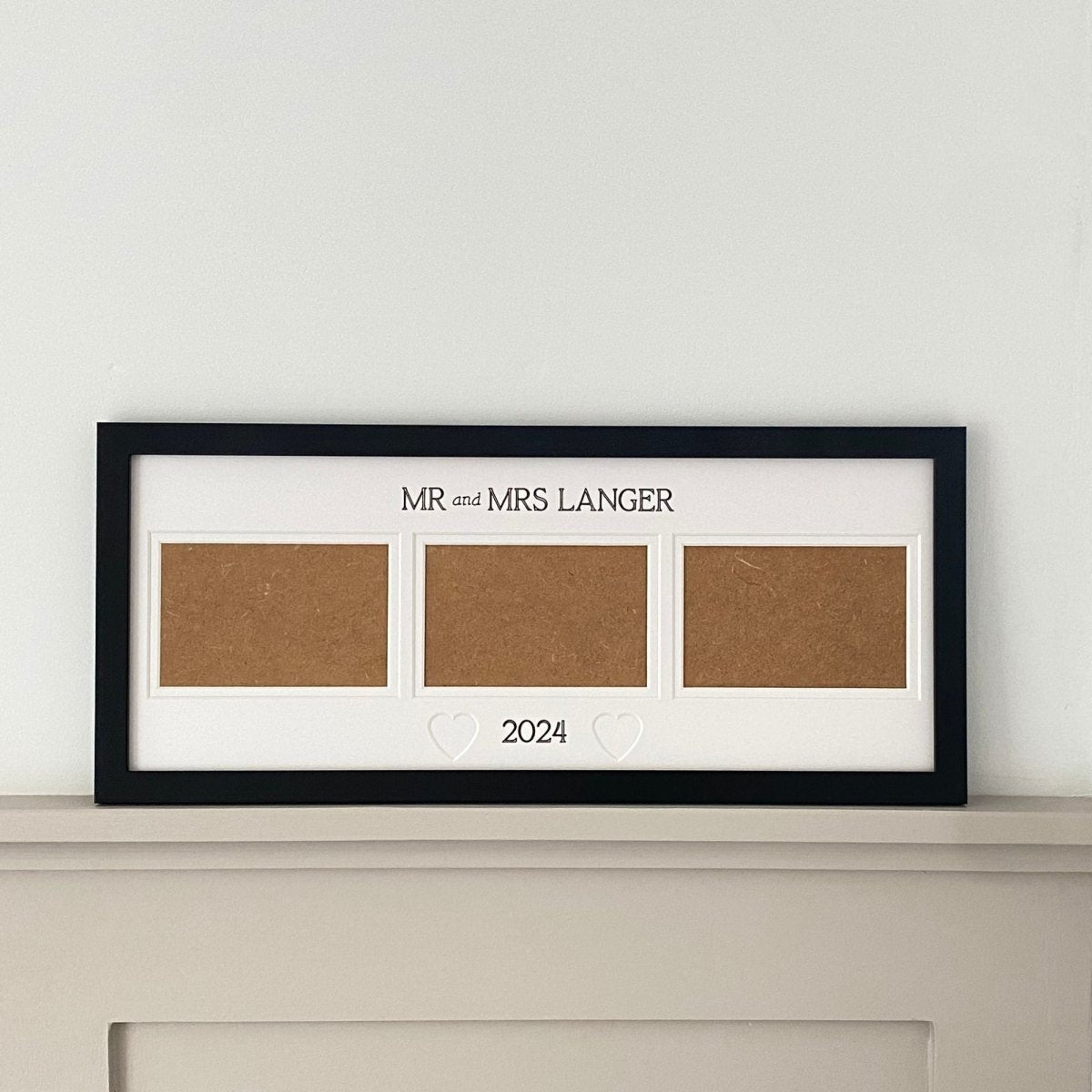 Personalised Wedding Photo Frame, Black