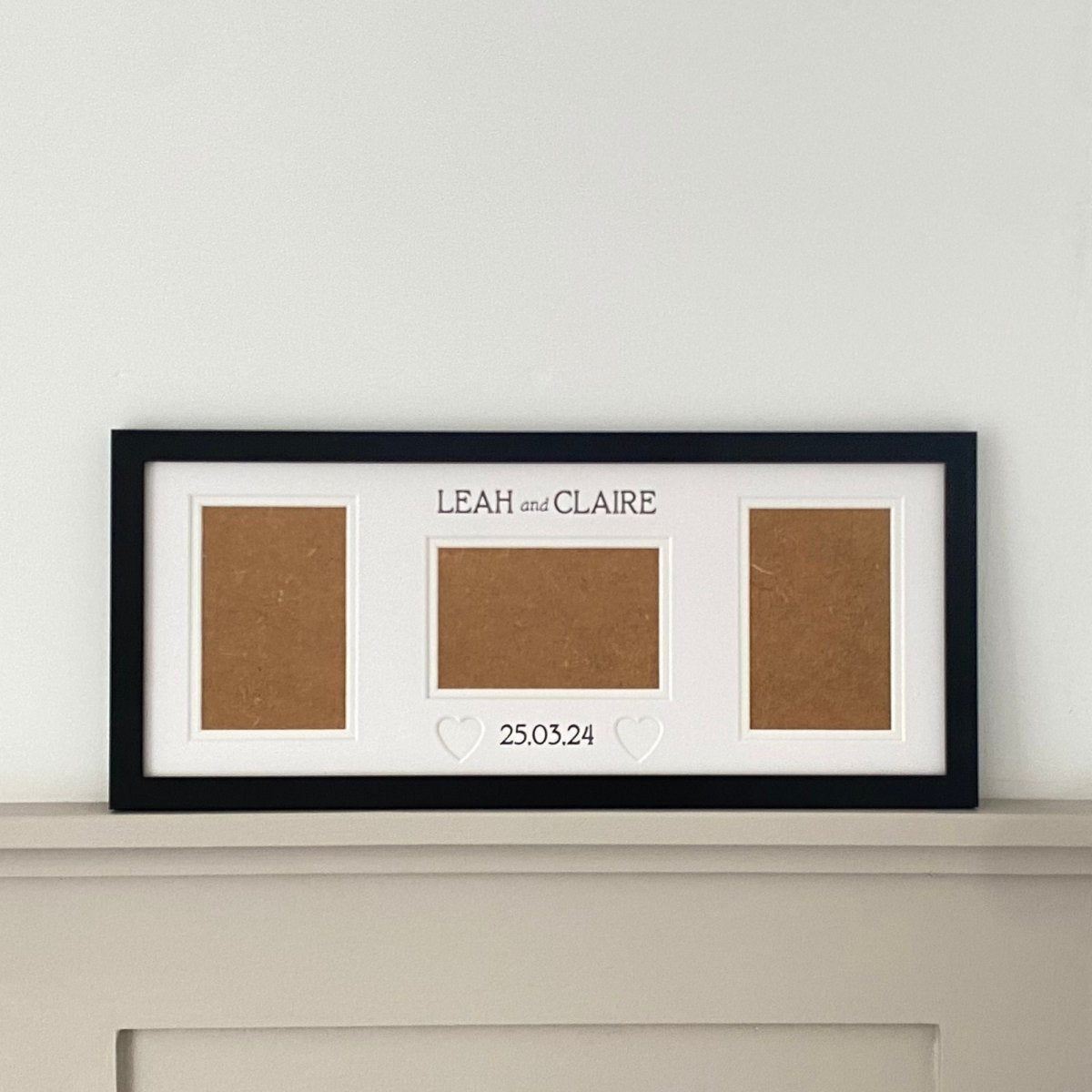 Personalised Wedding Photo Frame, Black