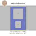 Single white mount 6x4 - two custom-cut apertures
