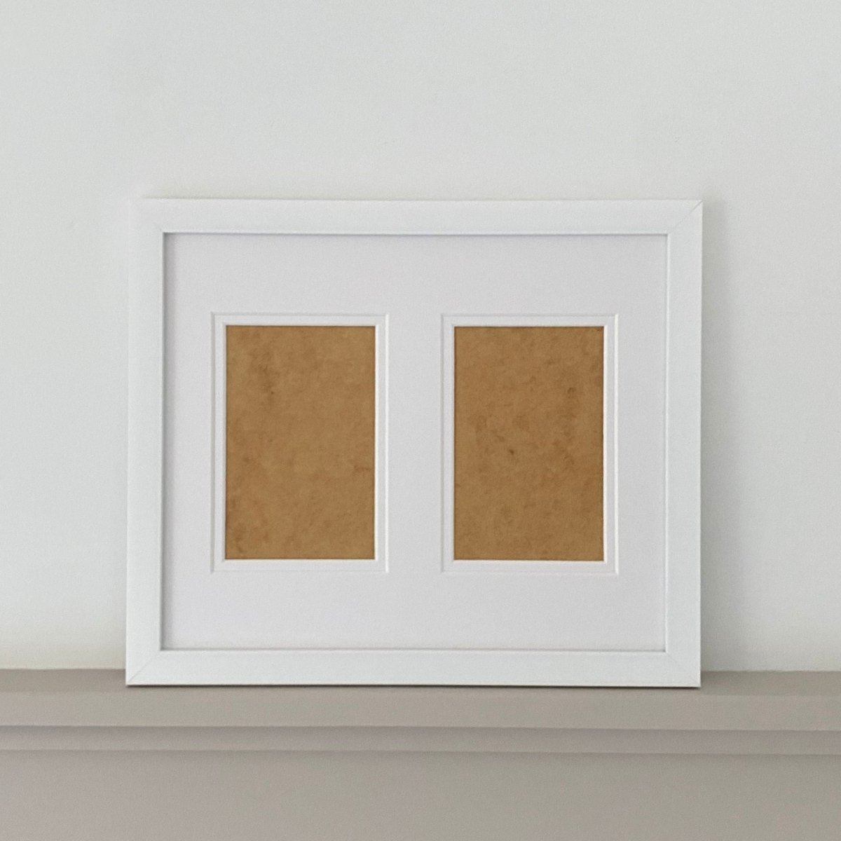 White 12x10 Double Frame with Mount, Two Portrait 6x4 Photos