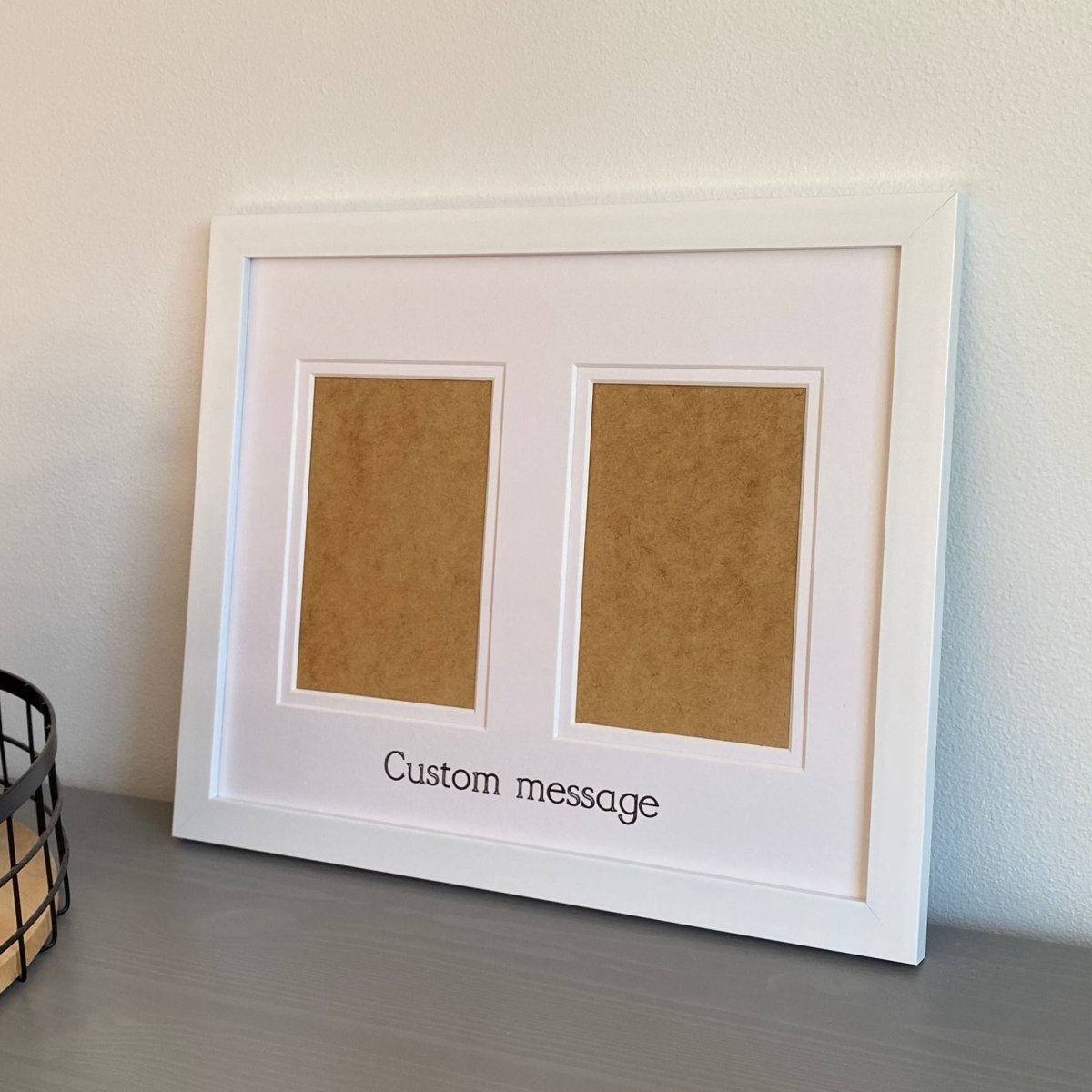 White 12x10 Double Frame with Mount, Two Portrait 6x4 Photos