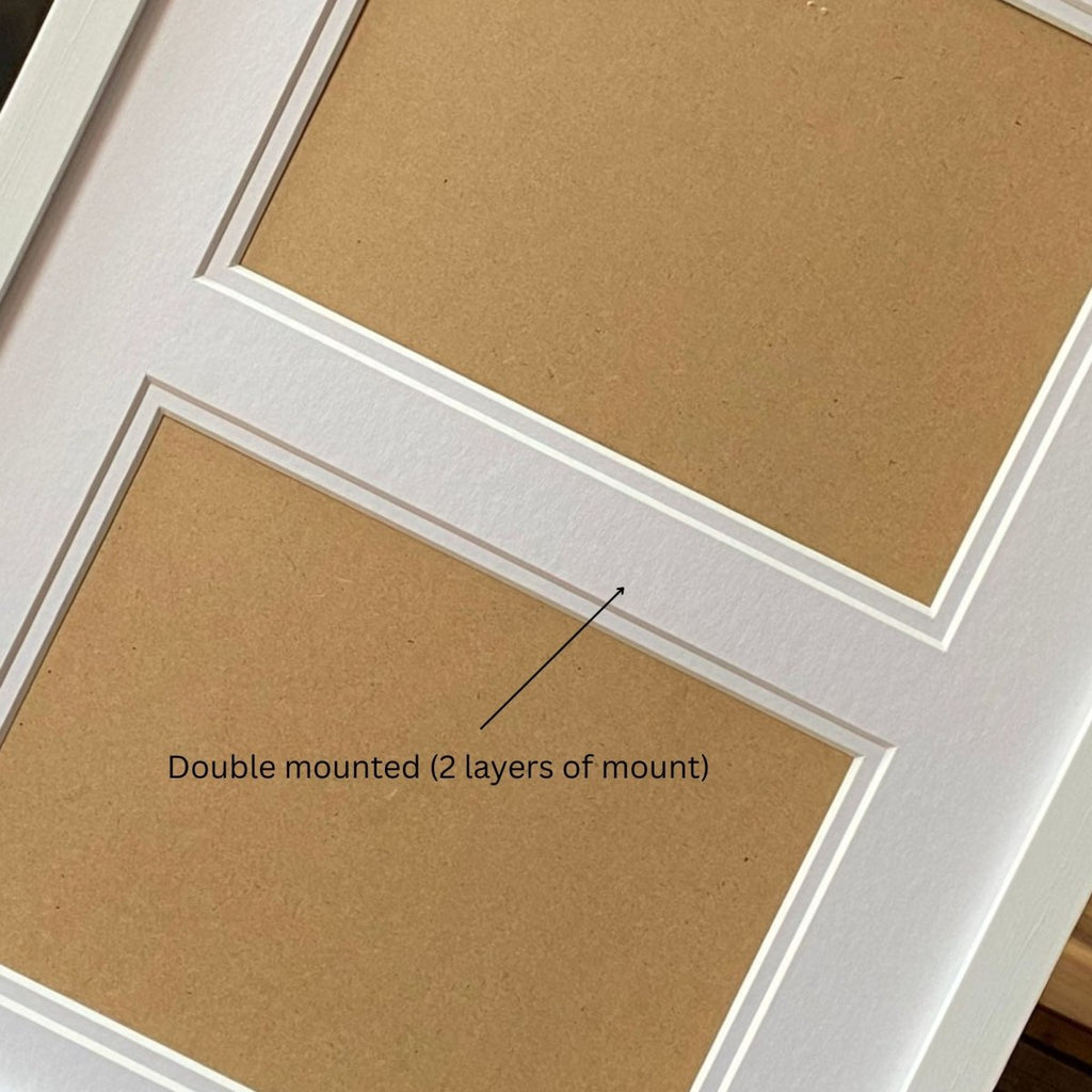 White 16x12 Double Frame, Two Prints 8x6 or 7x5