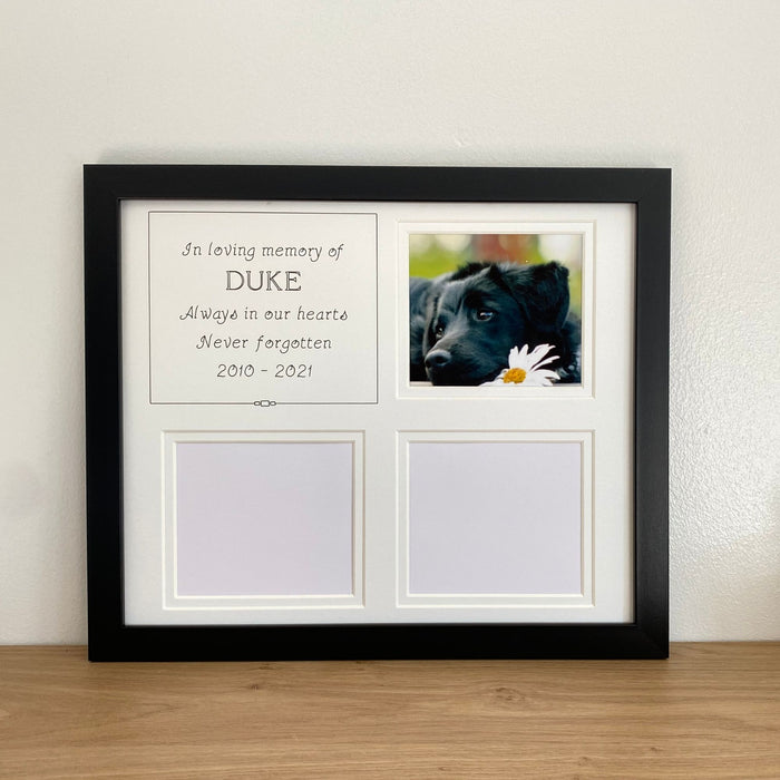 Personalised pet loss picture frame, blaclk 12 x 10
