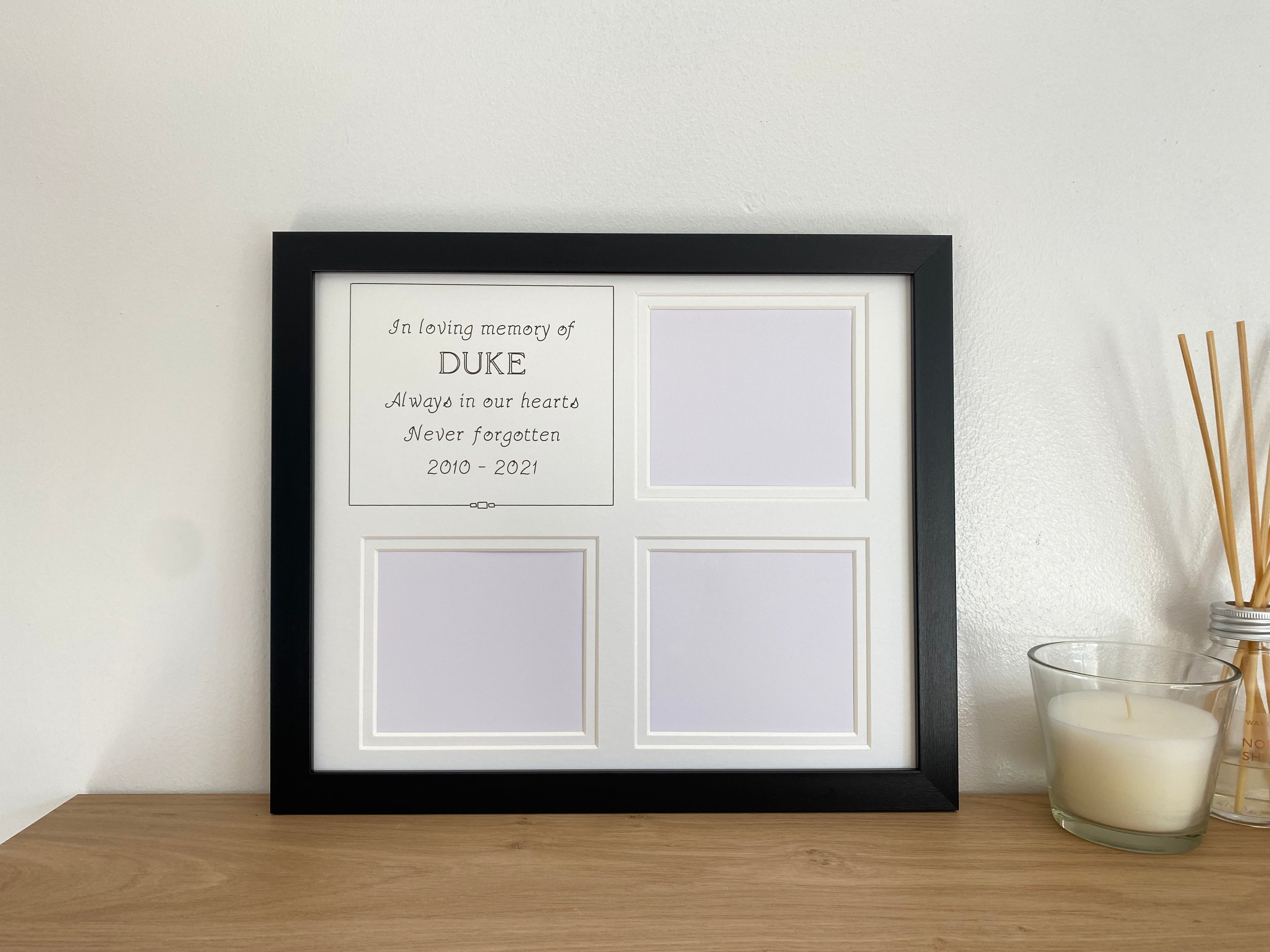 In loving Memory Pet Dog Remembrance Picture Frame - Black 12 x 10 inches