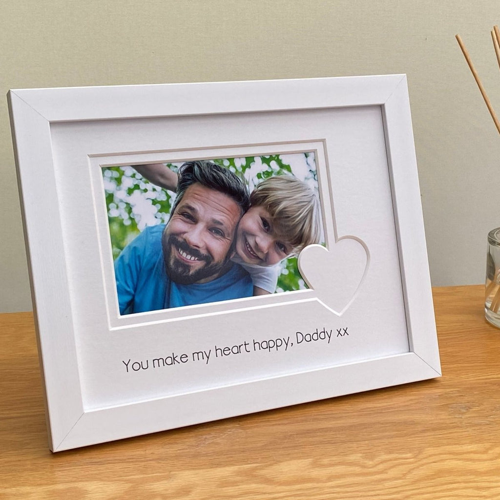 Custom White Heart Picture Frame