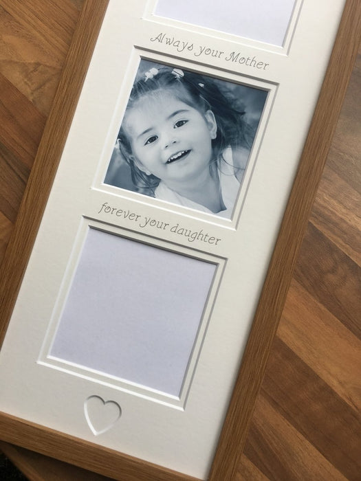 Mother & Daughter photo Frame in Dark Brown on the worktop surface
