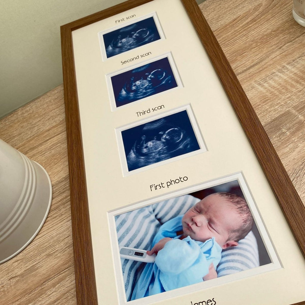 Scanned picture frame resting on the tabletop