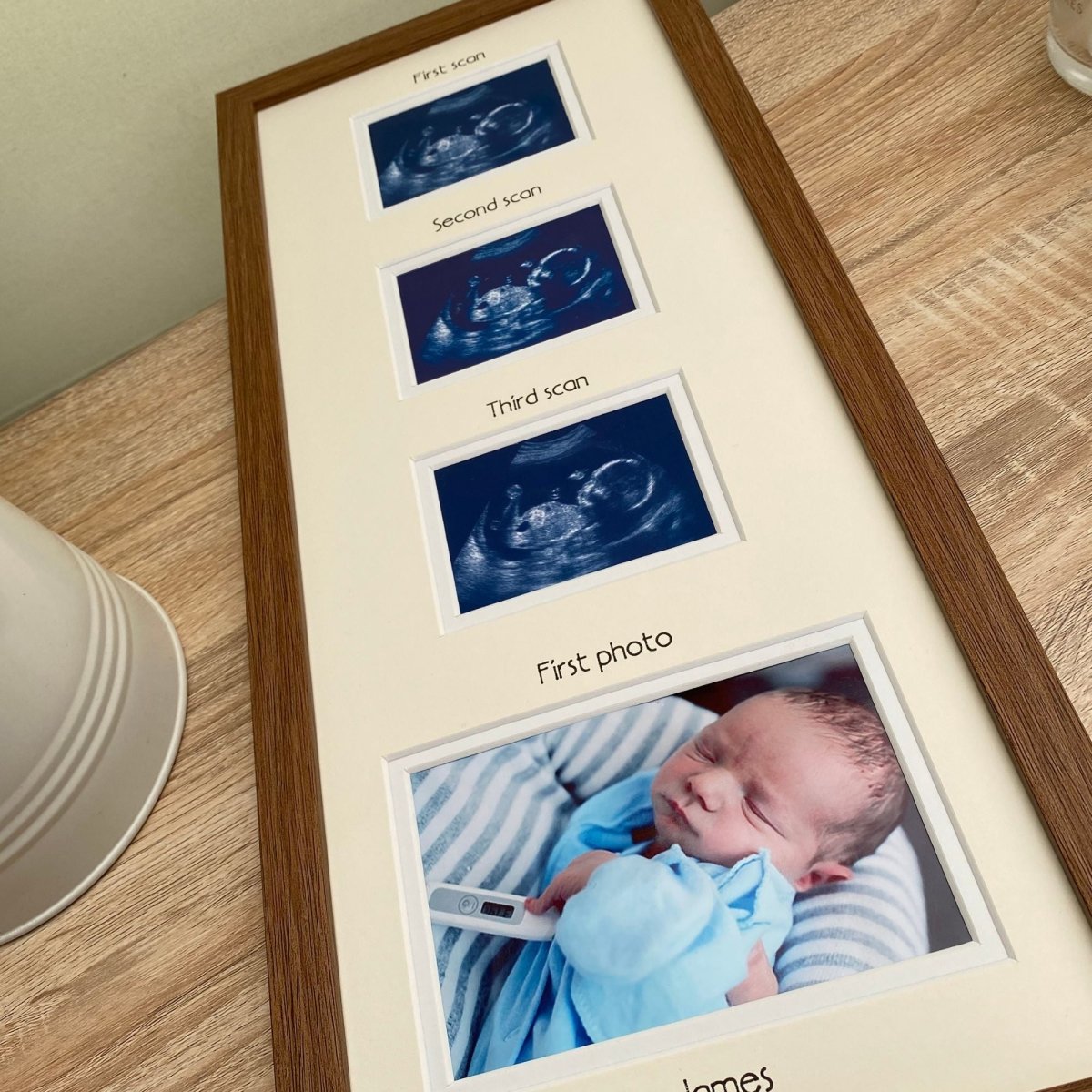 Scanned picture frame resting on the tabletop