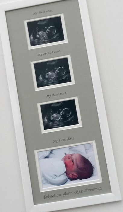 Triple Baby Scan frame on the white background