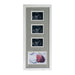White frame with a grey picture mount showing scanned images and baby