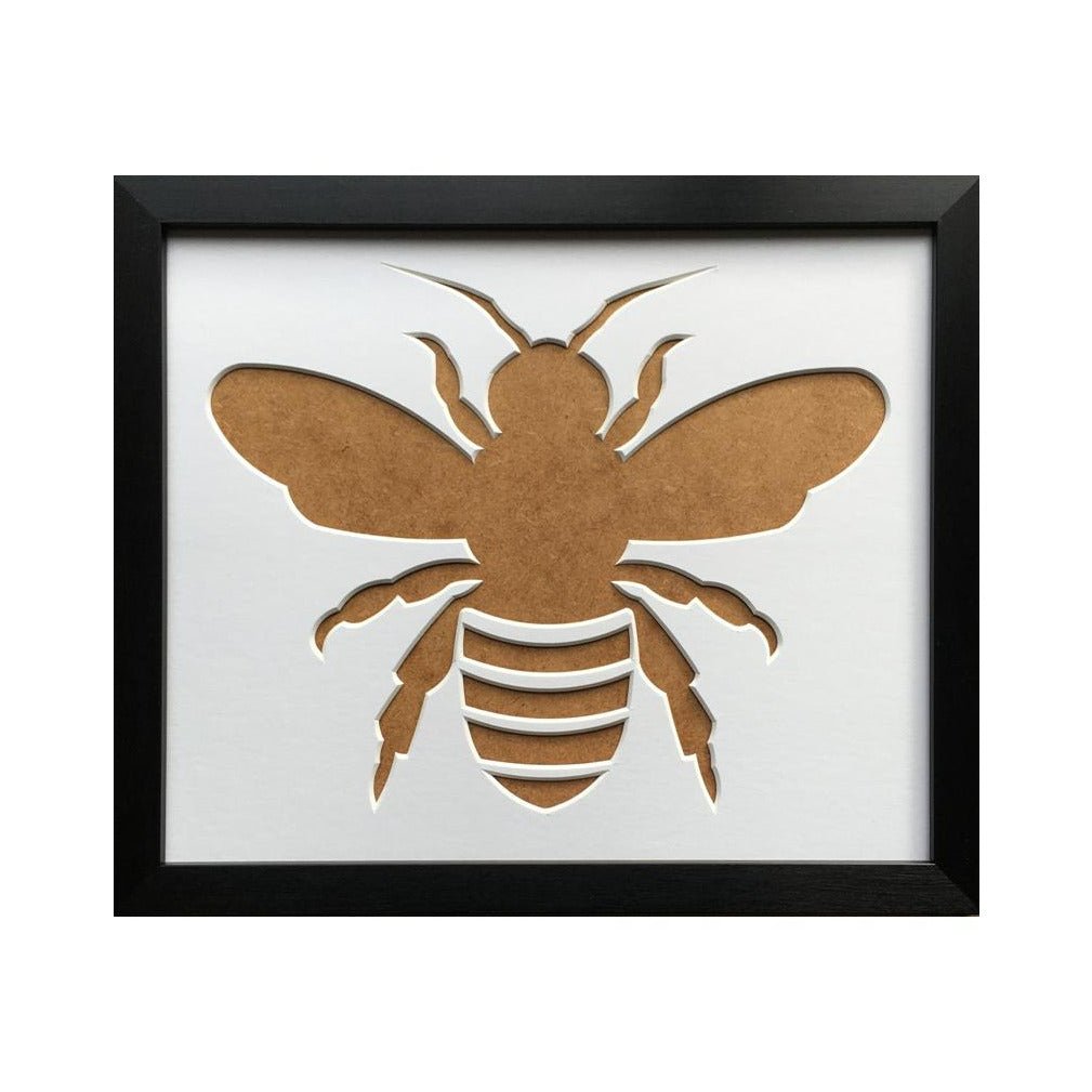 Bee Silhouette Picture Black Frame 12 x 10