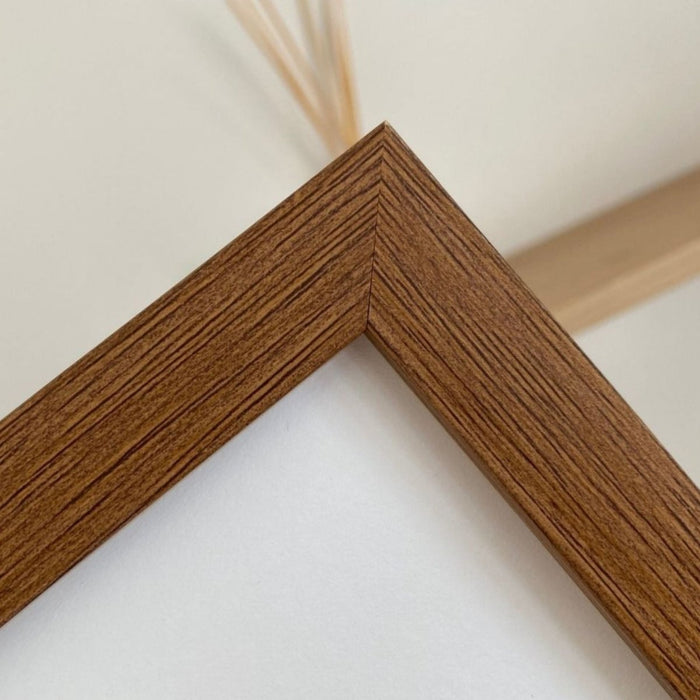Dark brown wood-grain effect frame