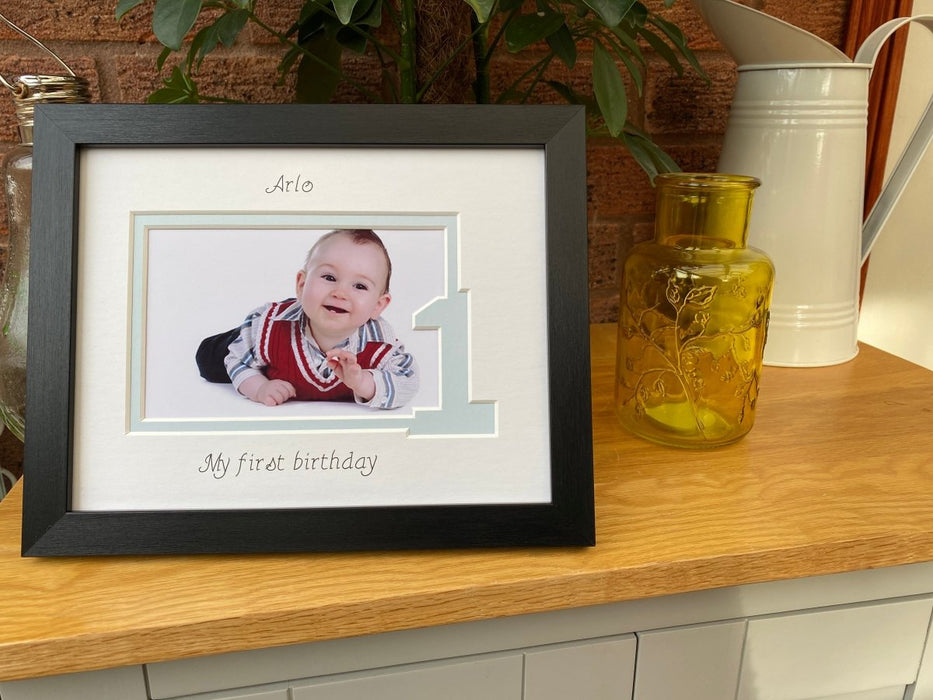 Boy First Birthday Photo Frame 9 x 7