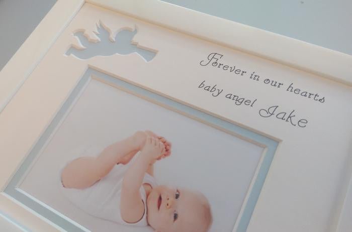 Boy Forever in our Hearts Baby Loss Frame 9 x 7 White - Azana Photo Frames